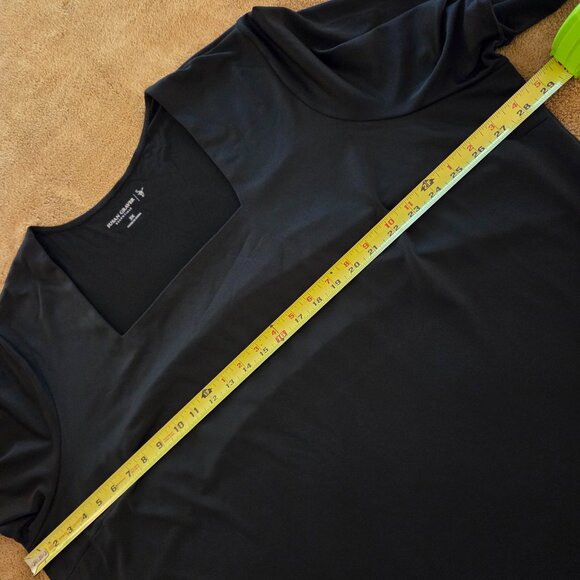 Susan Graver Essentials Liquid Knit Pullover Tunic Top Size 3X Square Neck Black - Picture 7 of 8